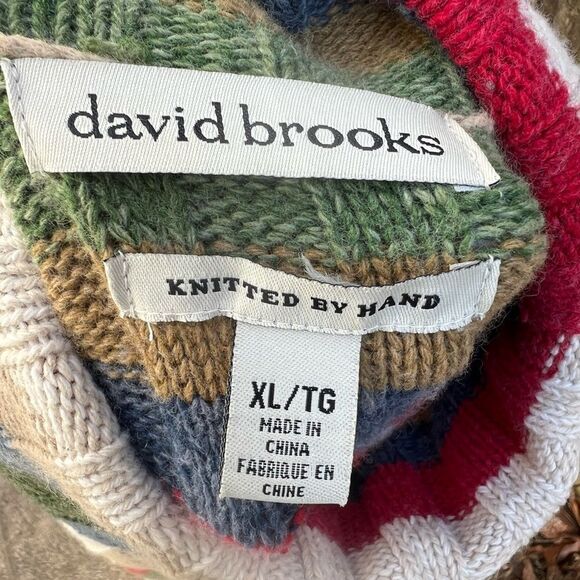 David Brooks Colorful Argyle Knit Sweater Size XL - Picture 7 of 9